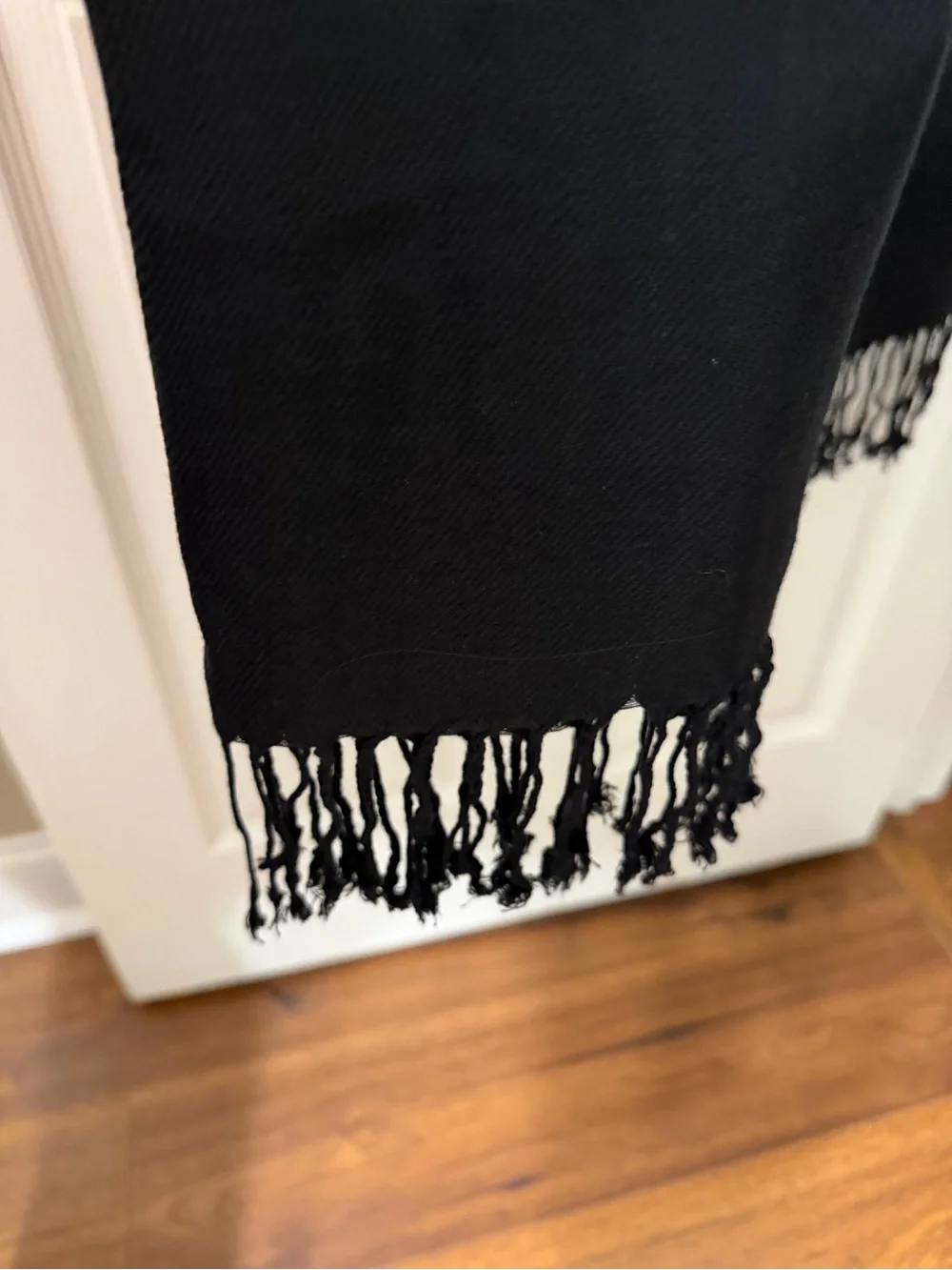 Source Unknown Black Fringe Lightweight Wrap Scarf